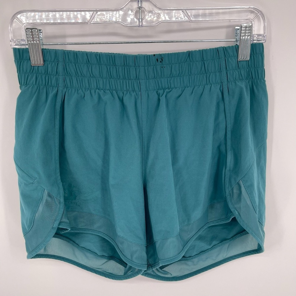 Athleta Women's Blue Lined Stretch Mesh Racer 4" Workout Running Shorts Size XS - Picture 1 of 7